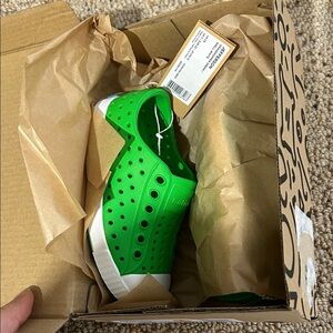 Native Kids Bright Green Slip-On Sneakers